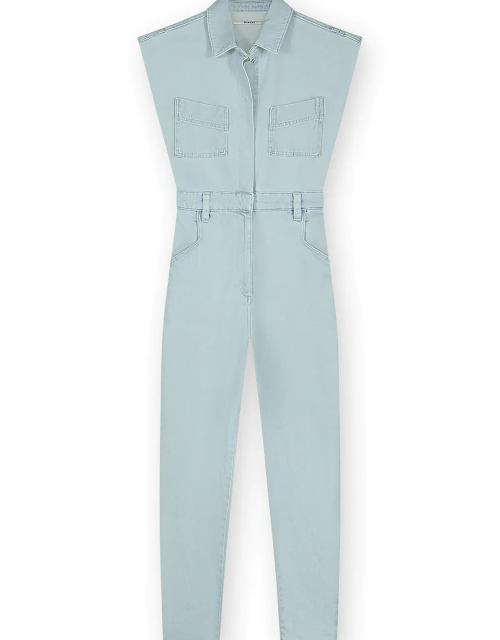 Homage Sleeveless Denim Jumpsuit Light Blue wash