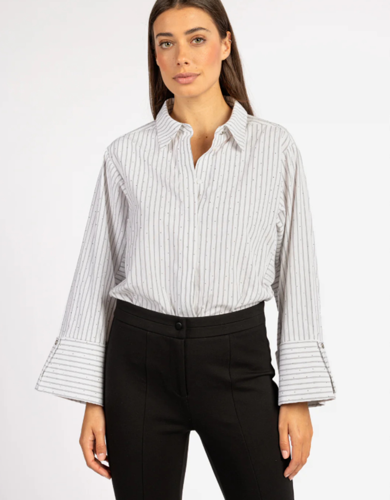 Aaiko Elda Stripe Blouse Les Blancs