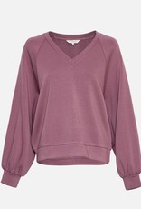 Moss Copenhagen Nelina Ima Q Raglan V Sweatshirt Black Plum