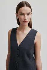 Second Female Willa Knit Waistcoat Dark Grey Melange