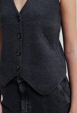 Second Female Willa Knit Waistcoat Dark Grey Melange