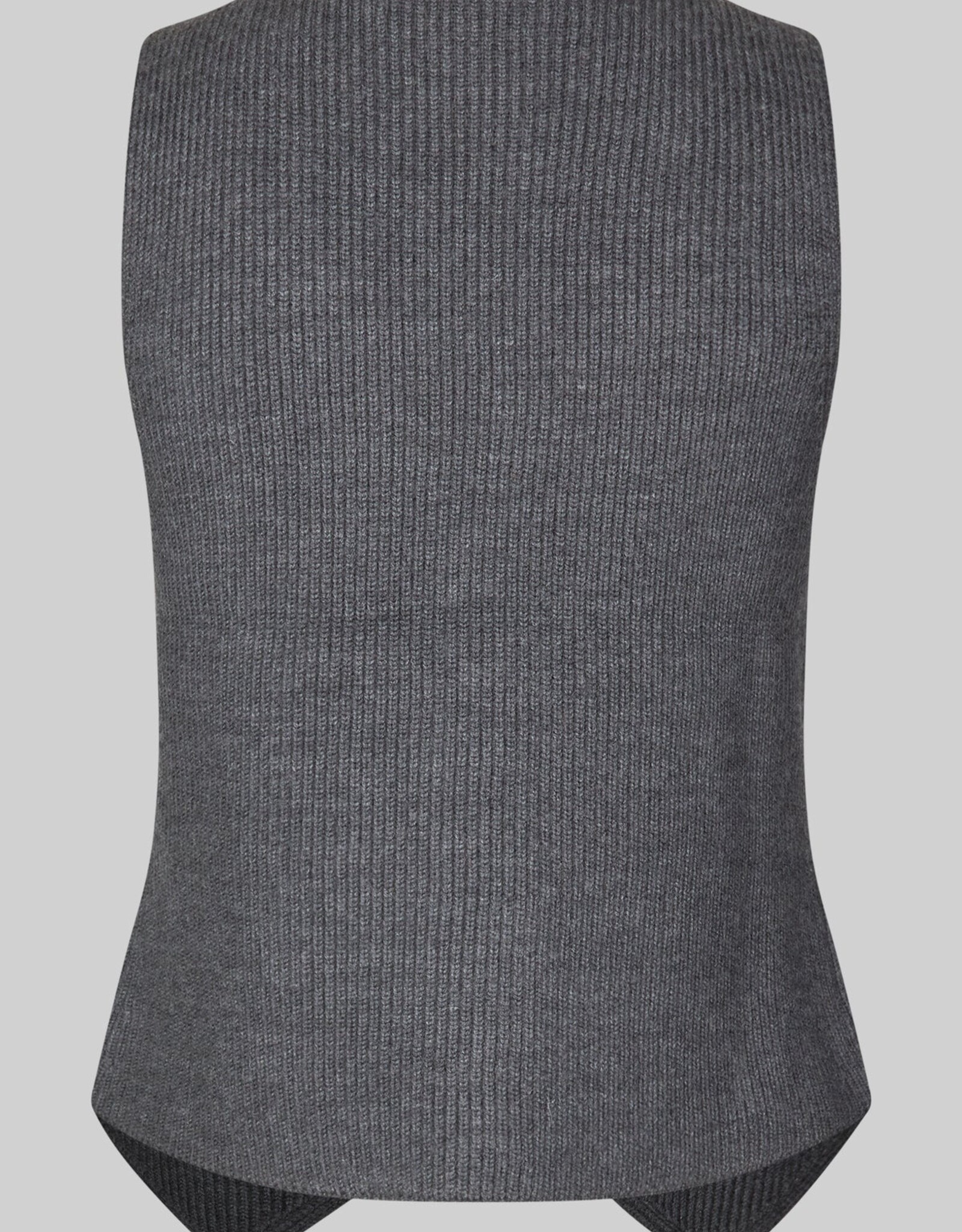 Second Female Willa Knit Waistcoat Dark Grey Melange