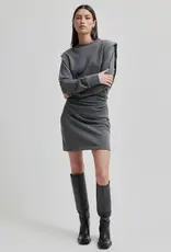 Second Female Abadell Sweat Dress Dark Grey Melange