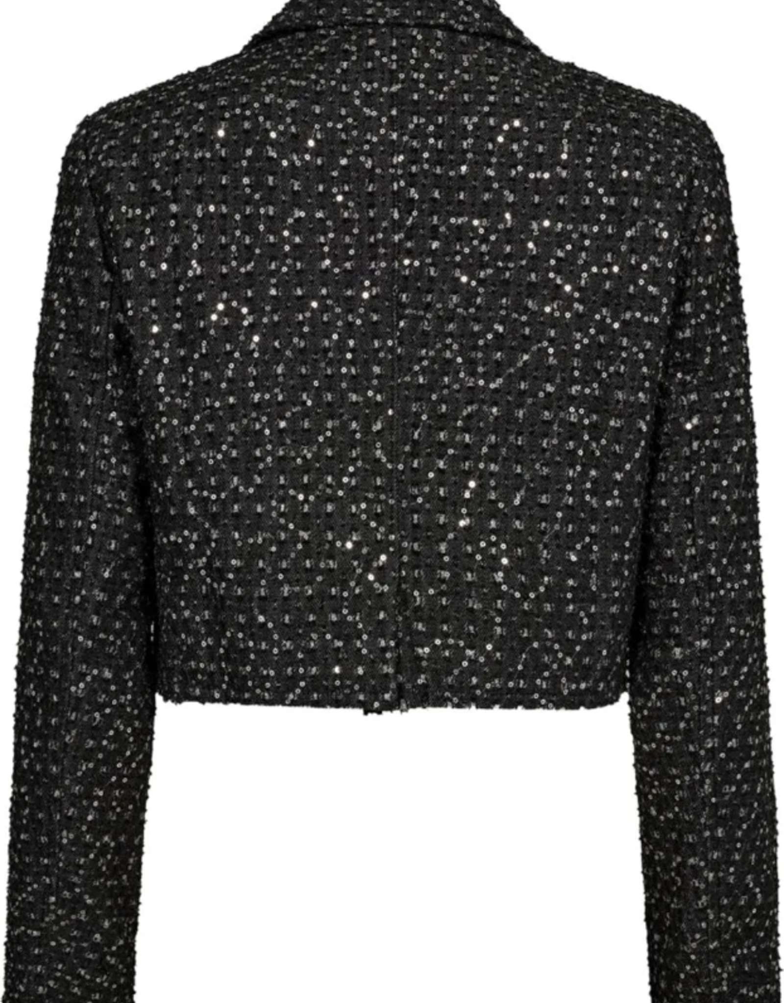 Co'Couture Sequin Denim Jacket Black