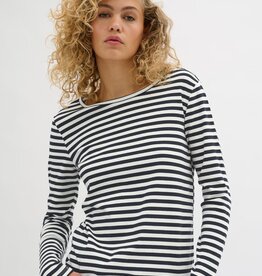 My Essential Wardrobe Dana Blouse Navy Off White