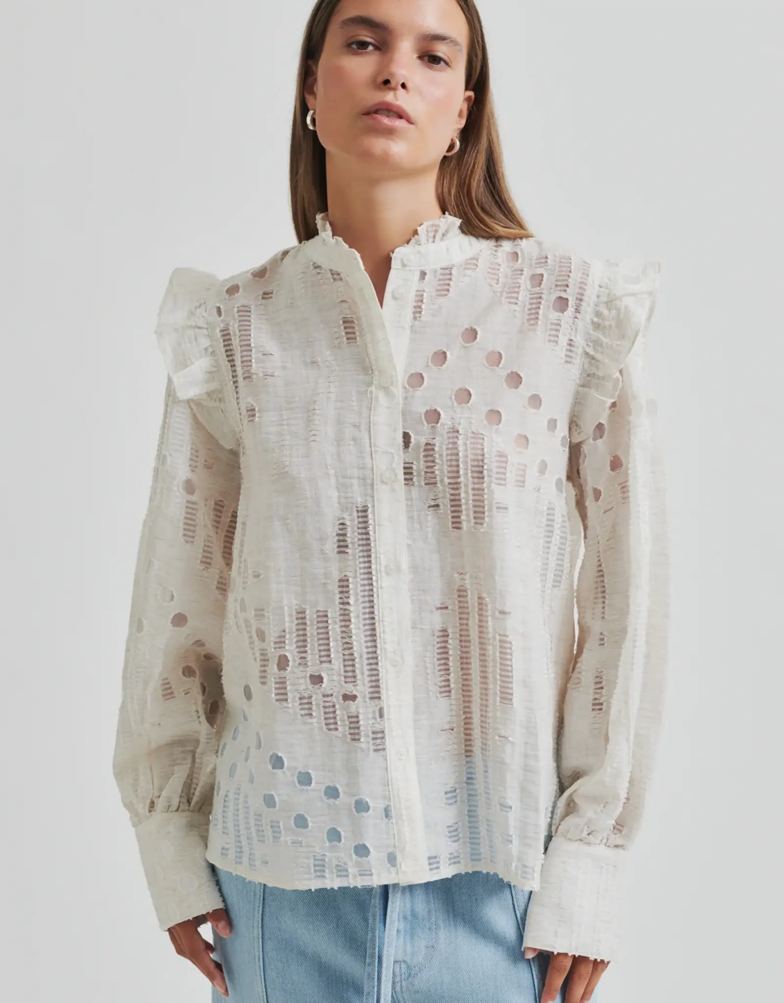 Second Female Nete Frill Shirt Coconut Milk