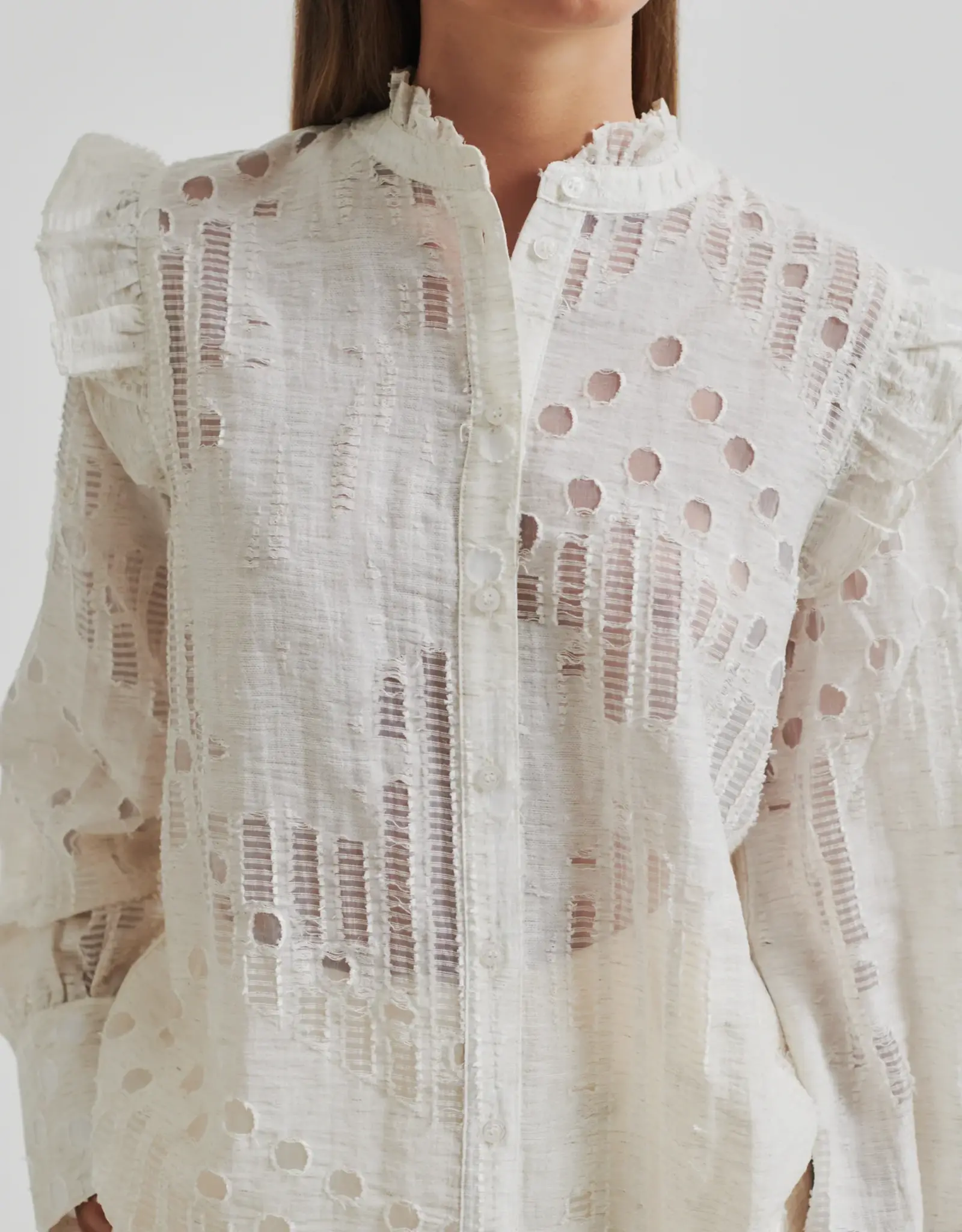 Second Female Nete Frill Shirt Coconut Milk