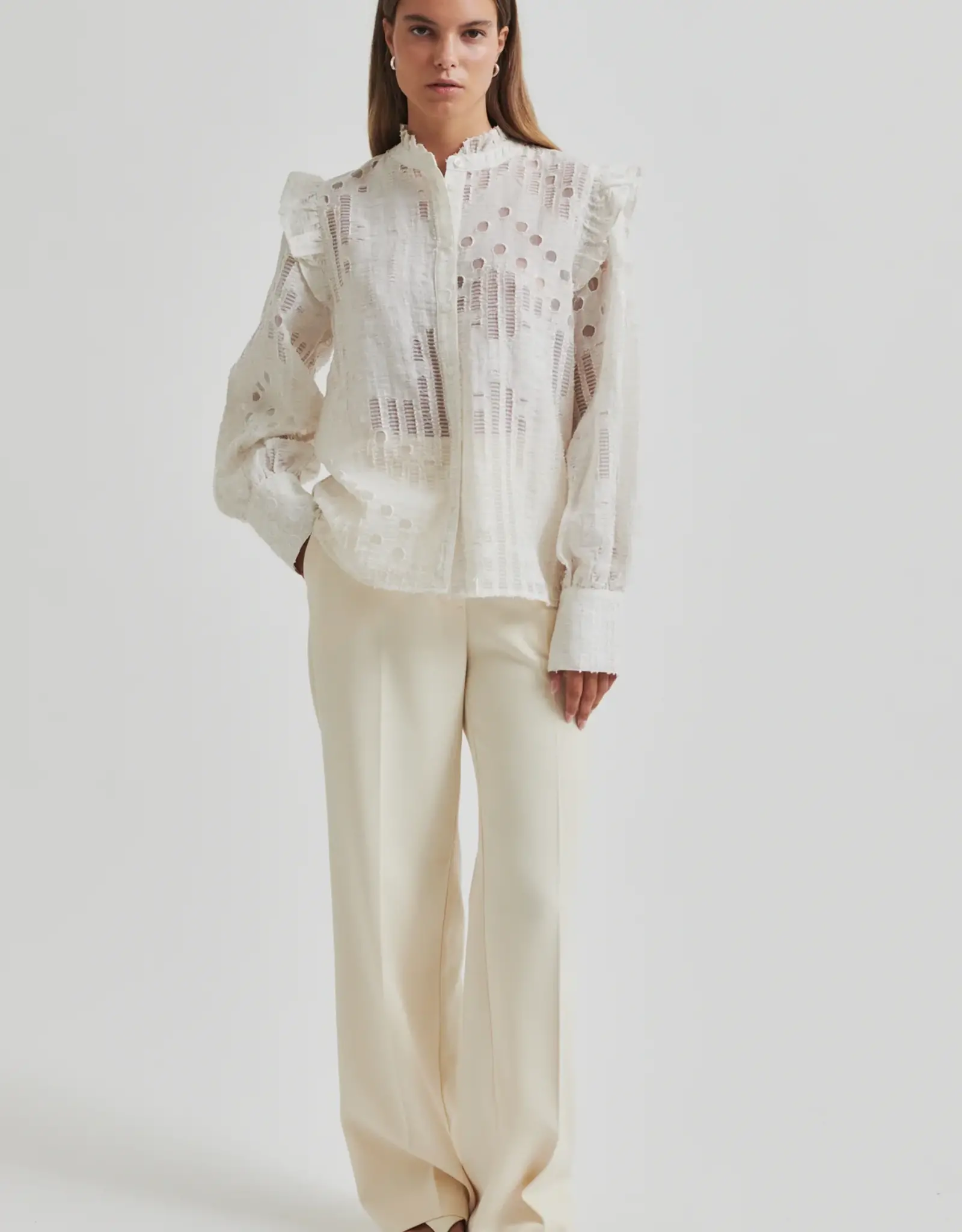 Second Female Nete Frill Shirt Coconut Milk