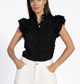 Aaiko Gezana Embroidery Top Black