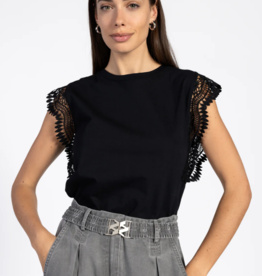 Aaiko Cora Fancy Sleeveless Top Black