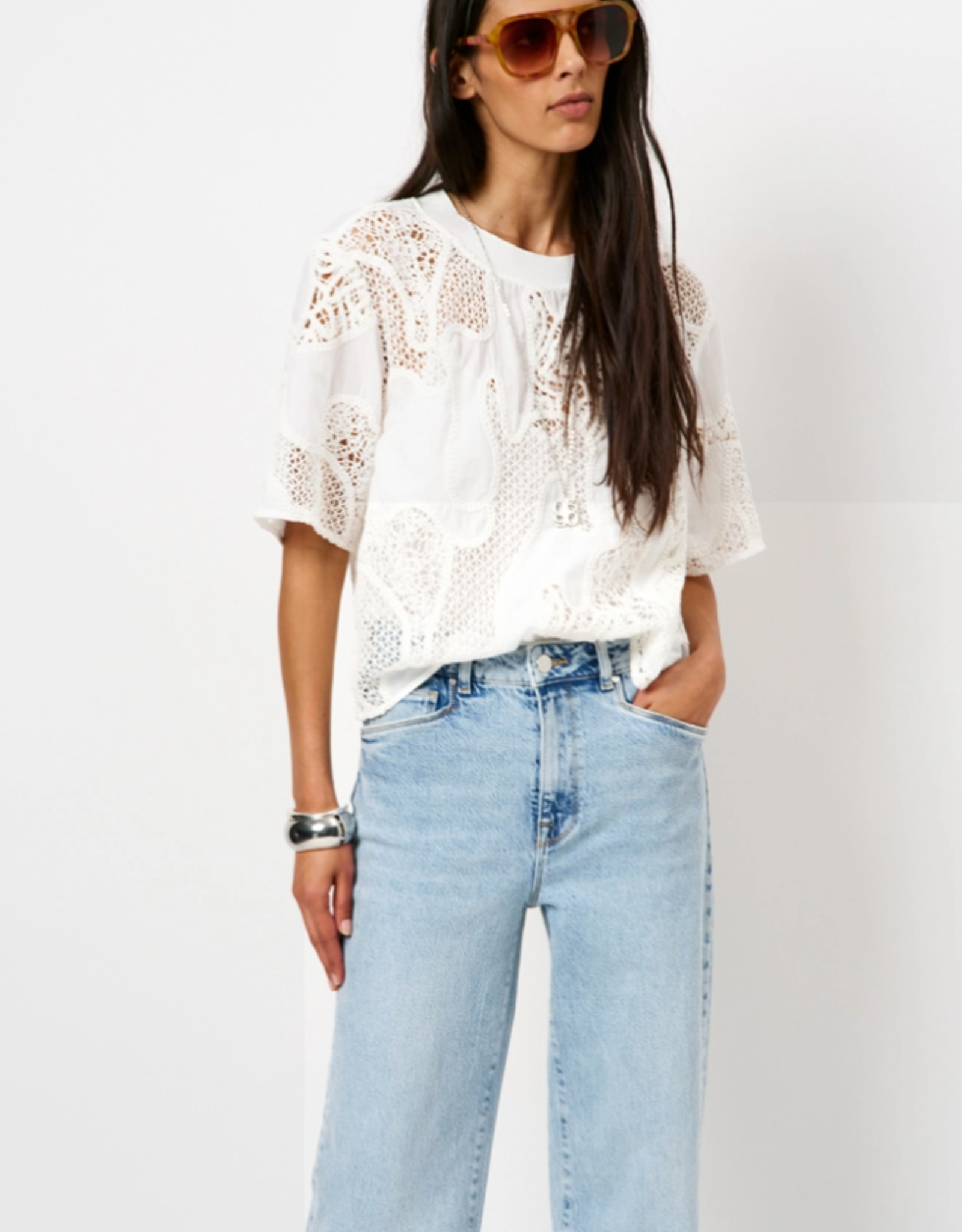Dante 6 Loire Embroidered T-Shirt Milk White