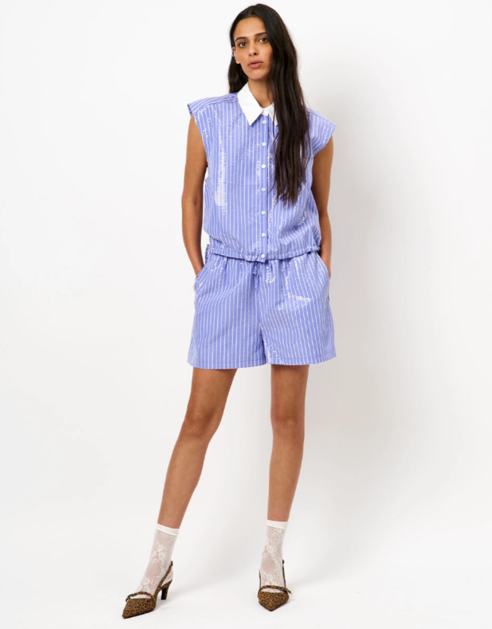 Dante 6 Roseny Embellished Stripe Shirt