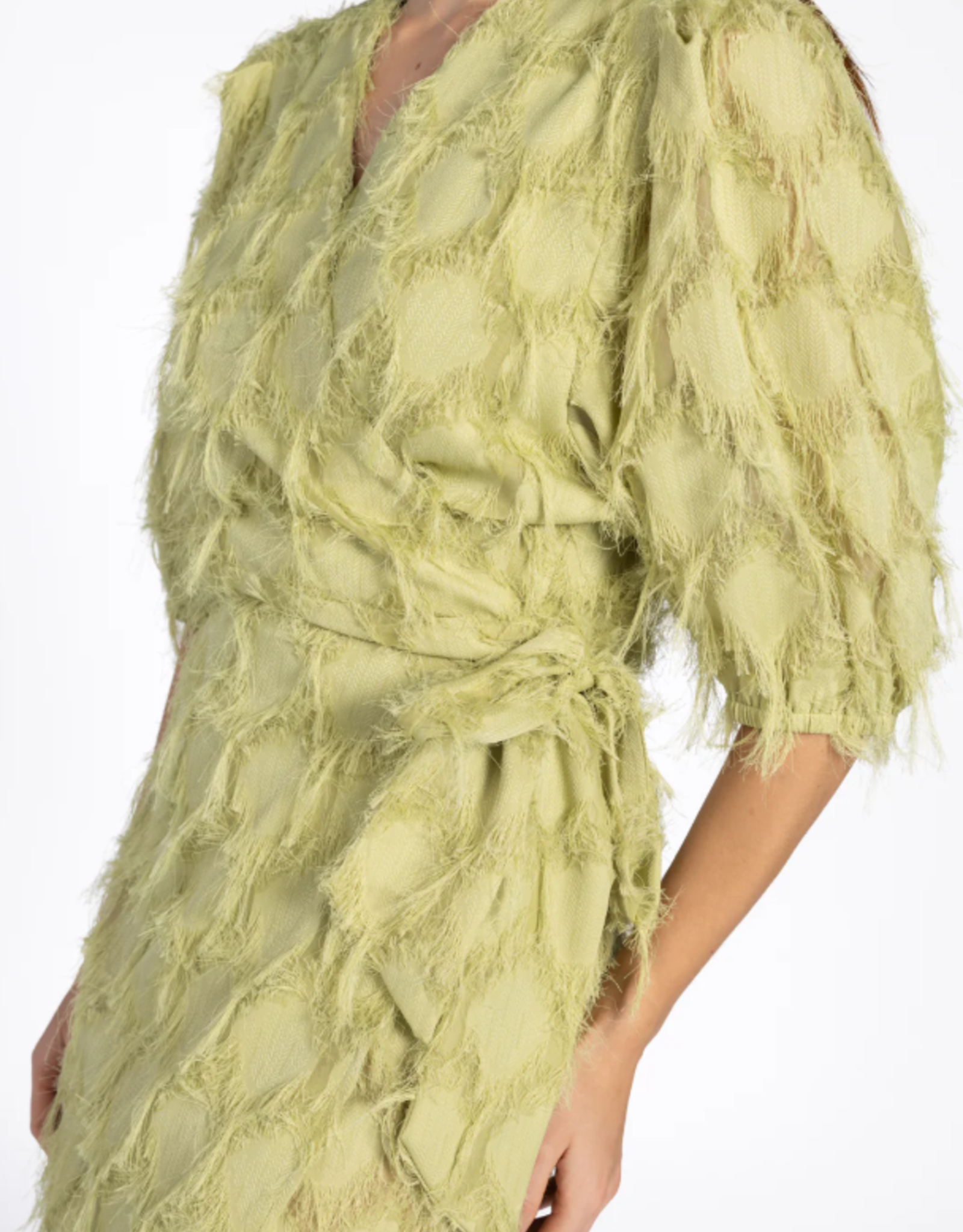 Aaiko Florica Fringe Dress Dark Citrus