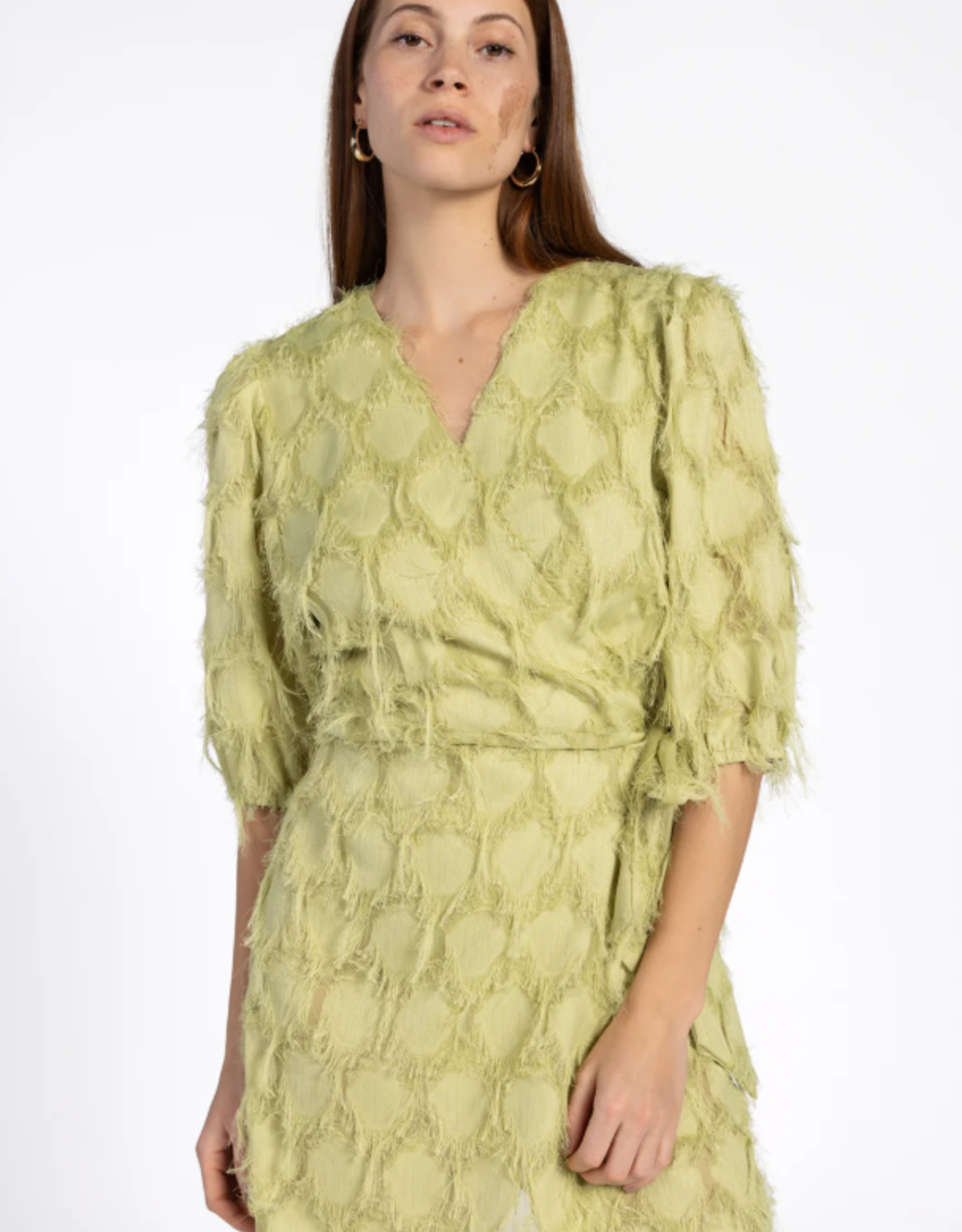 Aaiko Florica Fringe Dress Dark Citrus