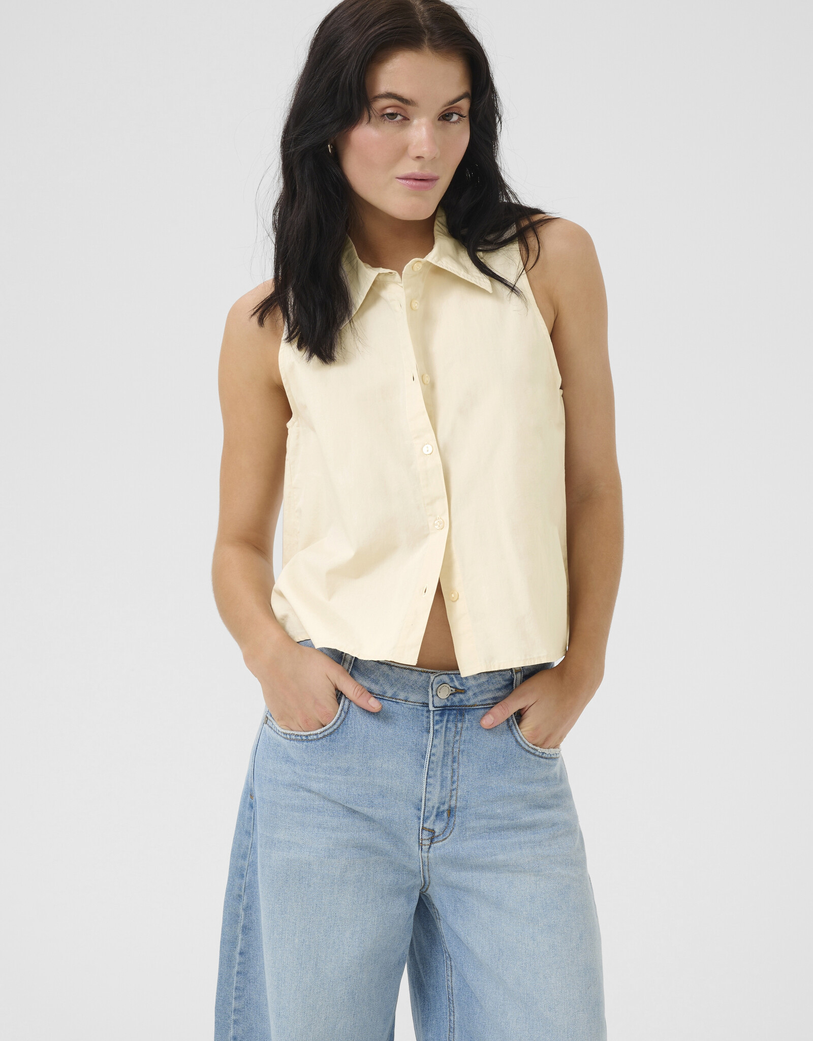 My Essential Wardrobe Sunna Top Almond Milk