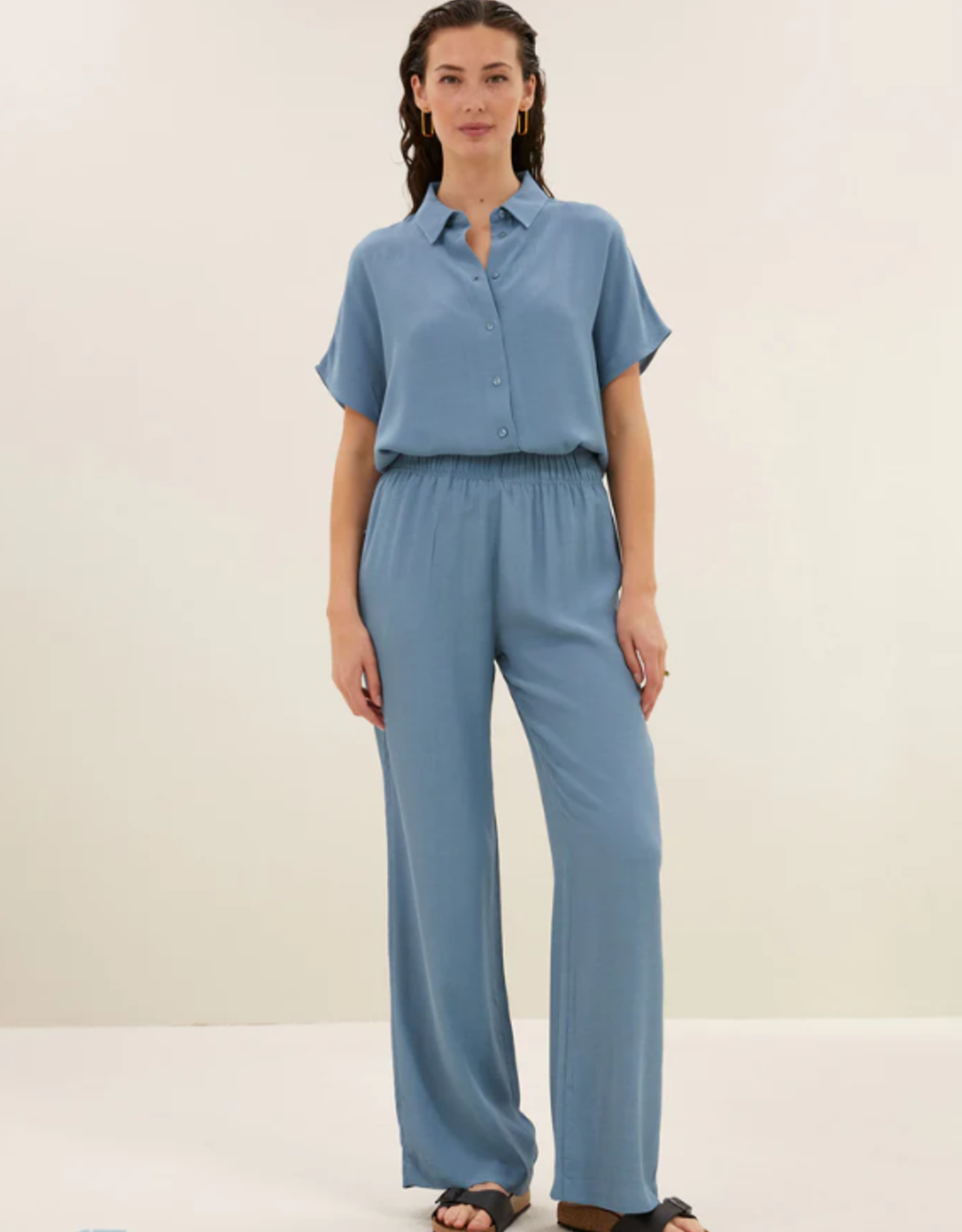 By Bar Robyn Viscose Pants Blue Stone
