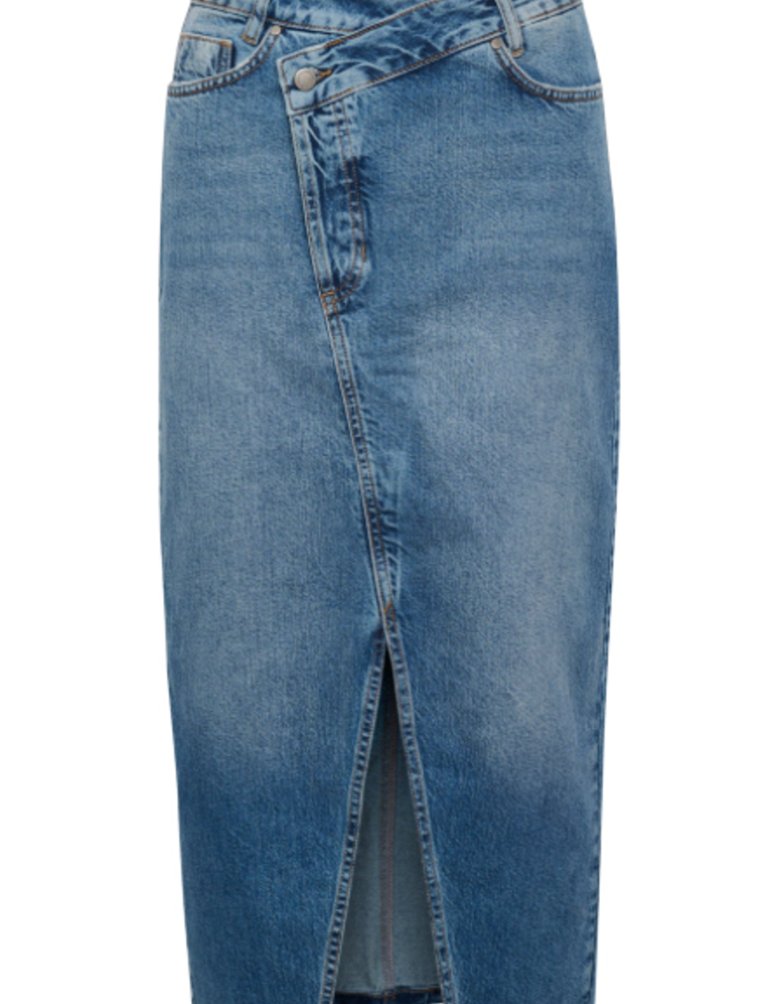 My Essential Wardrobe Louis Wrap Skirt Medium Blue Retro