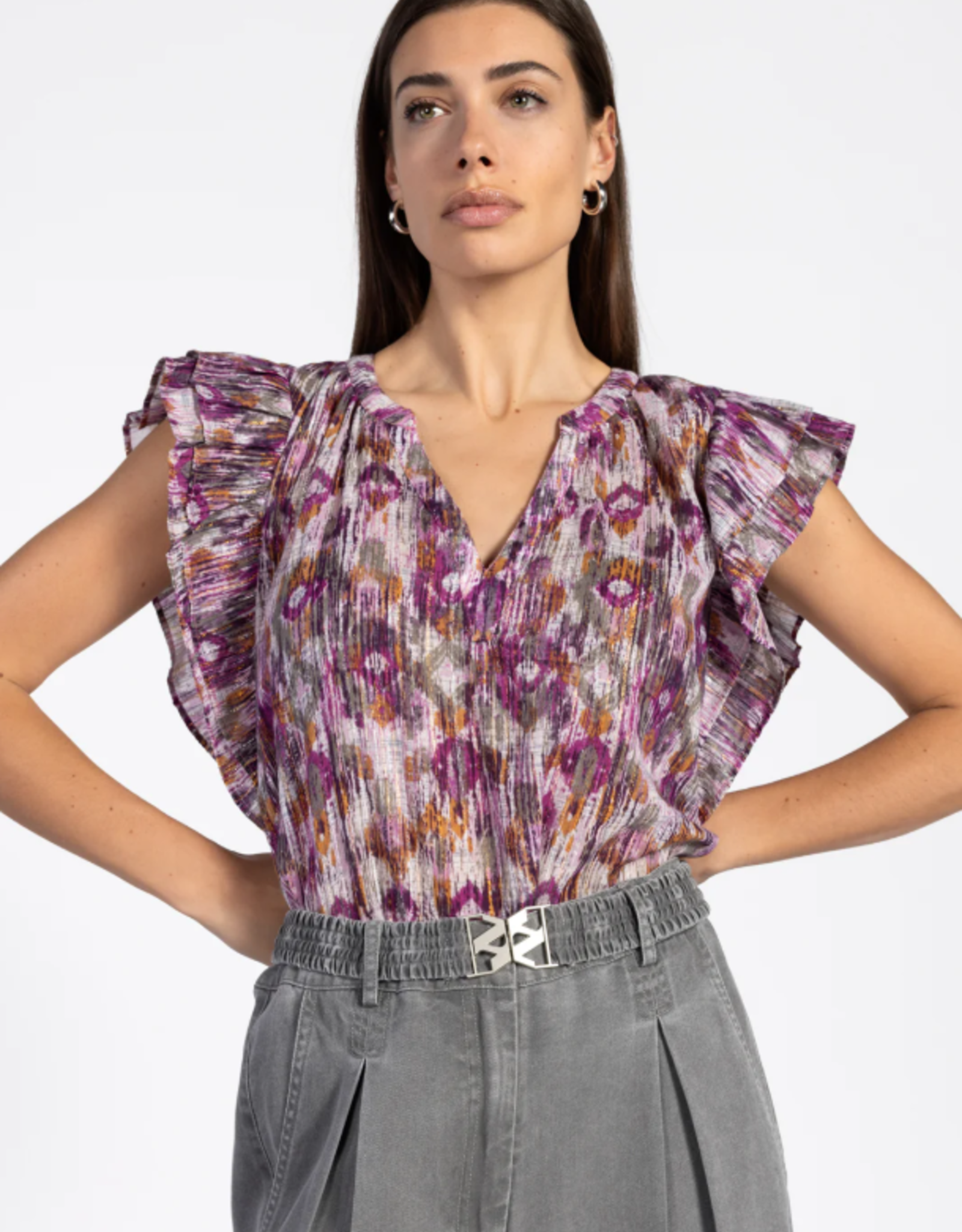 Aaiko Yaella Ikat Top Wildrose