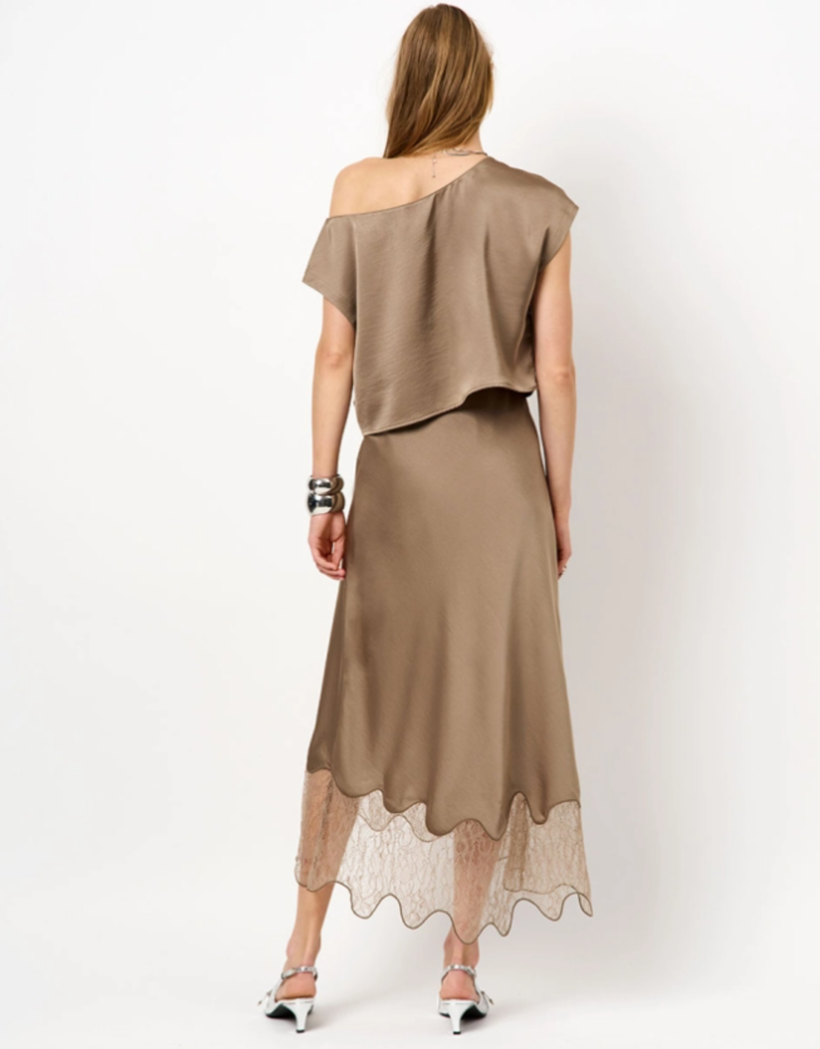 Dante 6 Roam Satin Drapey Top Stone