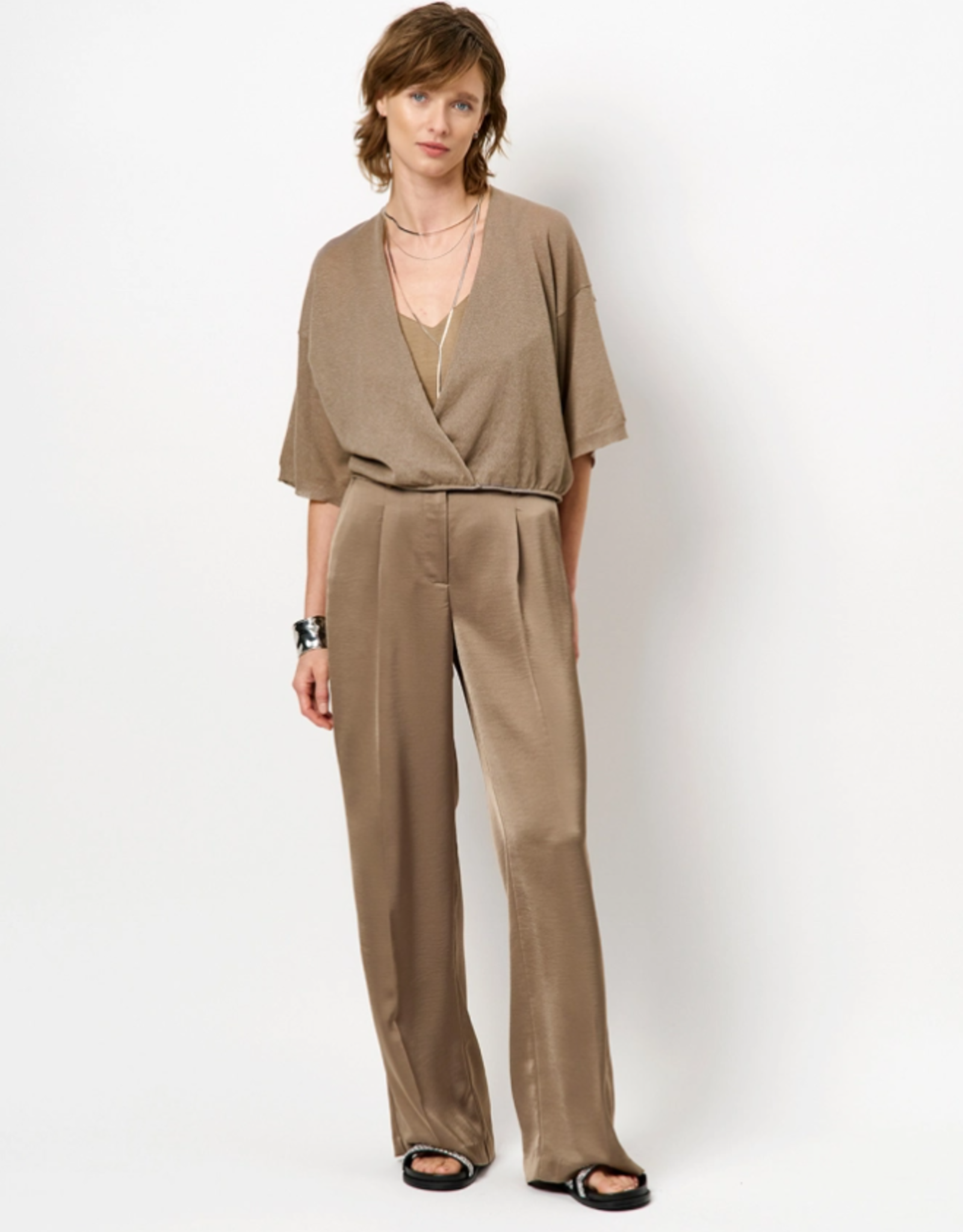 Dante 6 Jules Satin Smart Pants Stone