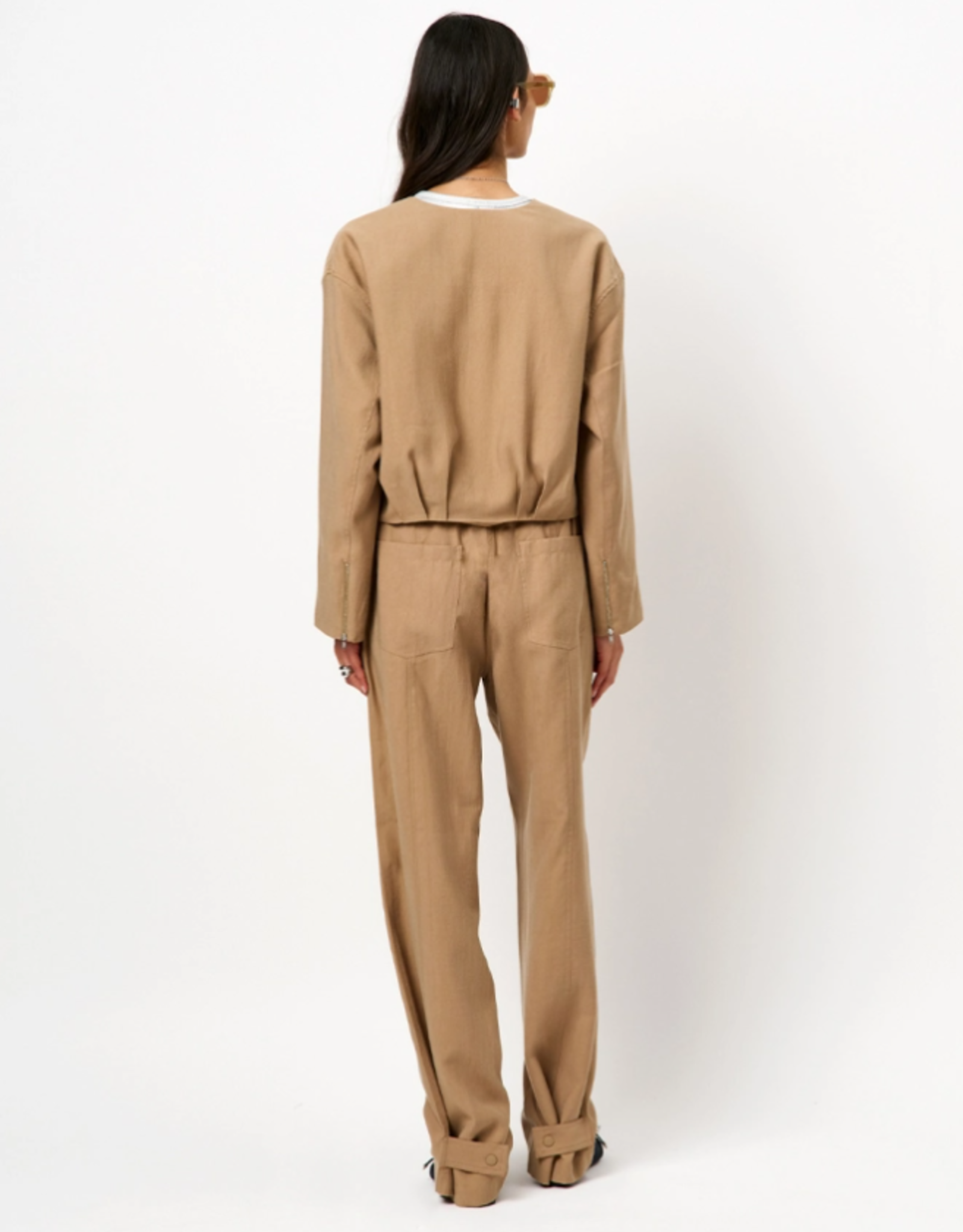 Dante 6 Lonza Pleated Bomber Jacket Spiced Camel