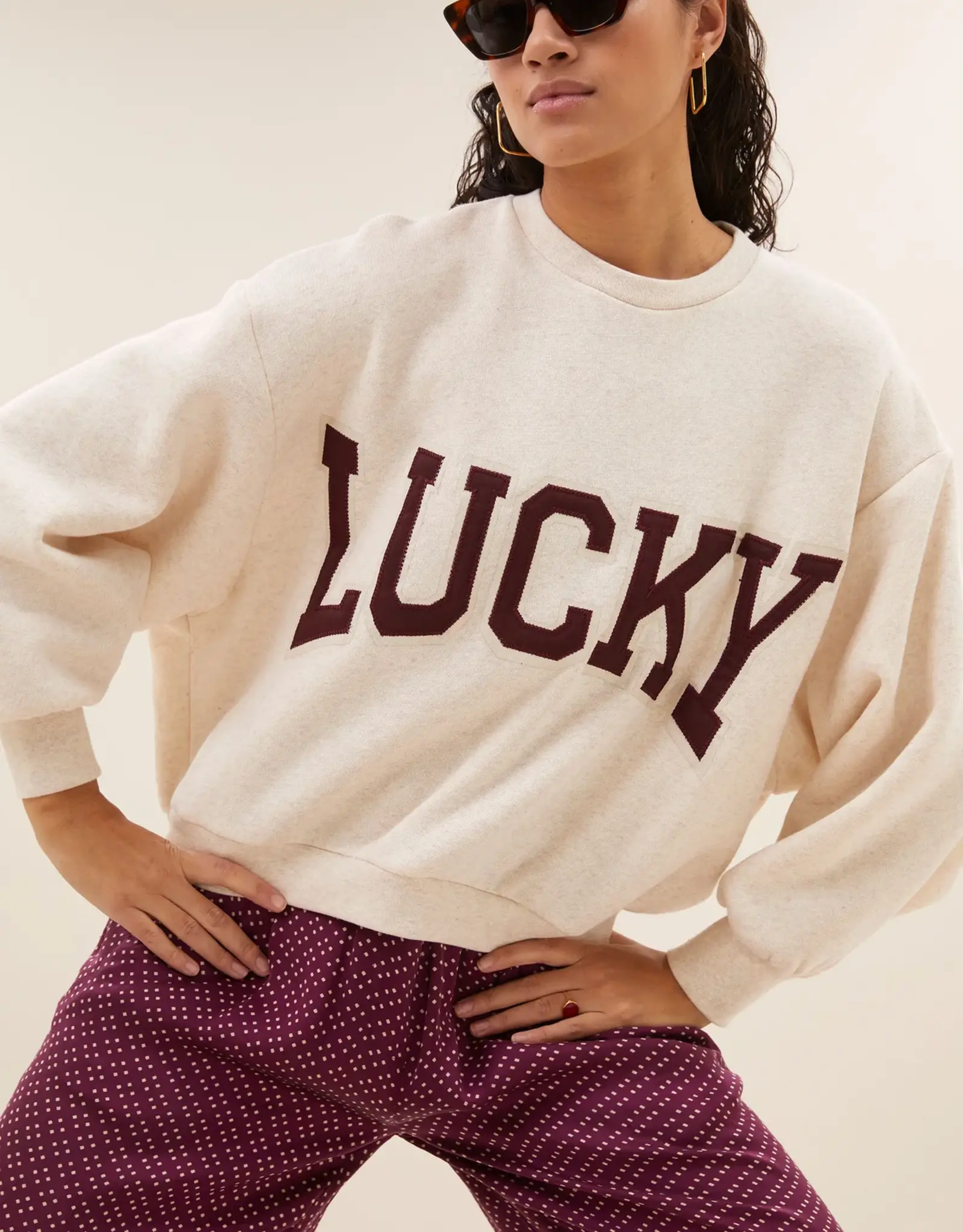By Bar Bibi Patchwork Sweater Oyster Melee
