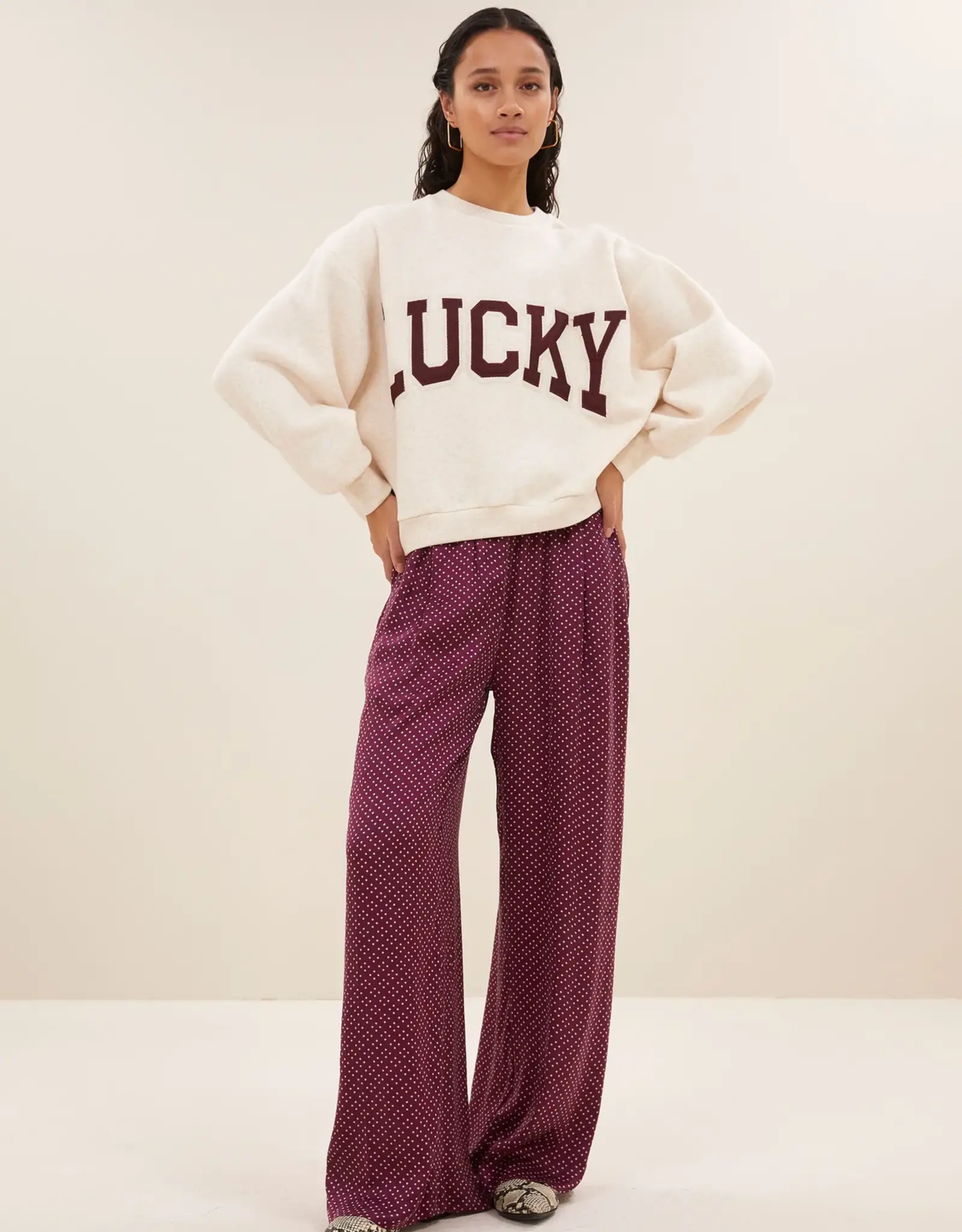 By Bar Bibi Patchwork Sweater Oyster Melee