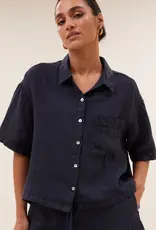 By Bar Mara Linen Blouse Midnight