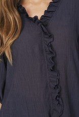 Co'Couture Anika Frill ss Shirt Navy