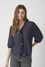 Co'Couture Anika Frill ss Shirt Navy
