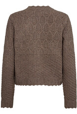 Co'Couture Pointelle Cardigan Walnut