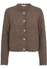 Co'Couture Pointelle Cardigan Walnut