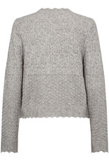 Co'Couture Pointelle Cardigan Pale Grey