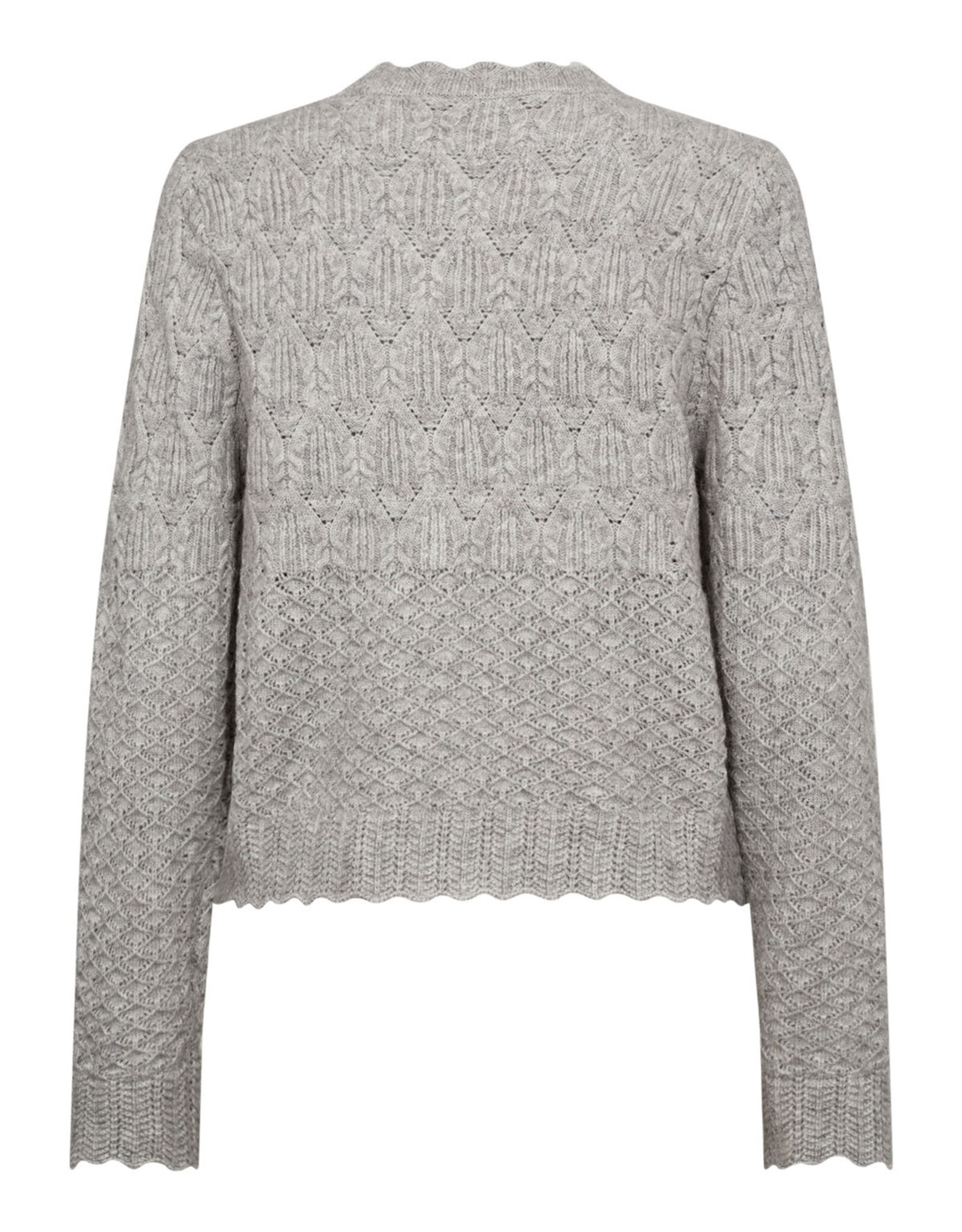 Co'Couture Pointelle Cardigan Pale Grey
