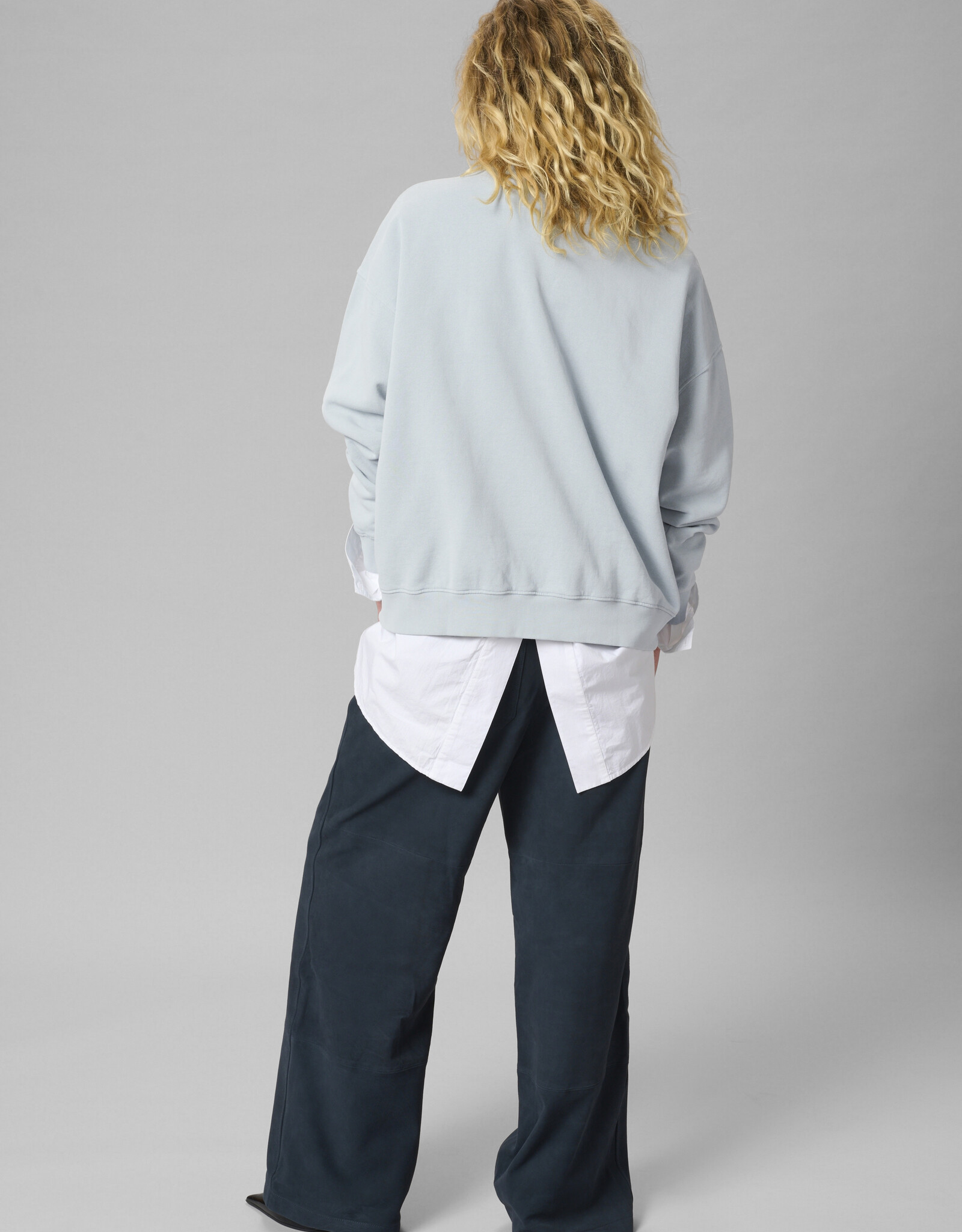 My Essential Wardrobe Diego Logo Embroidery Sweat  Pearl Blue