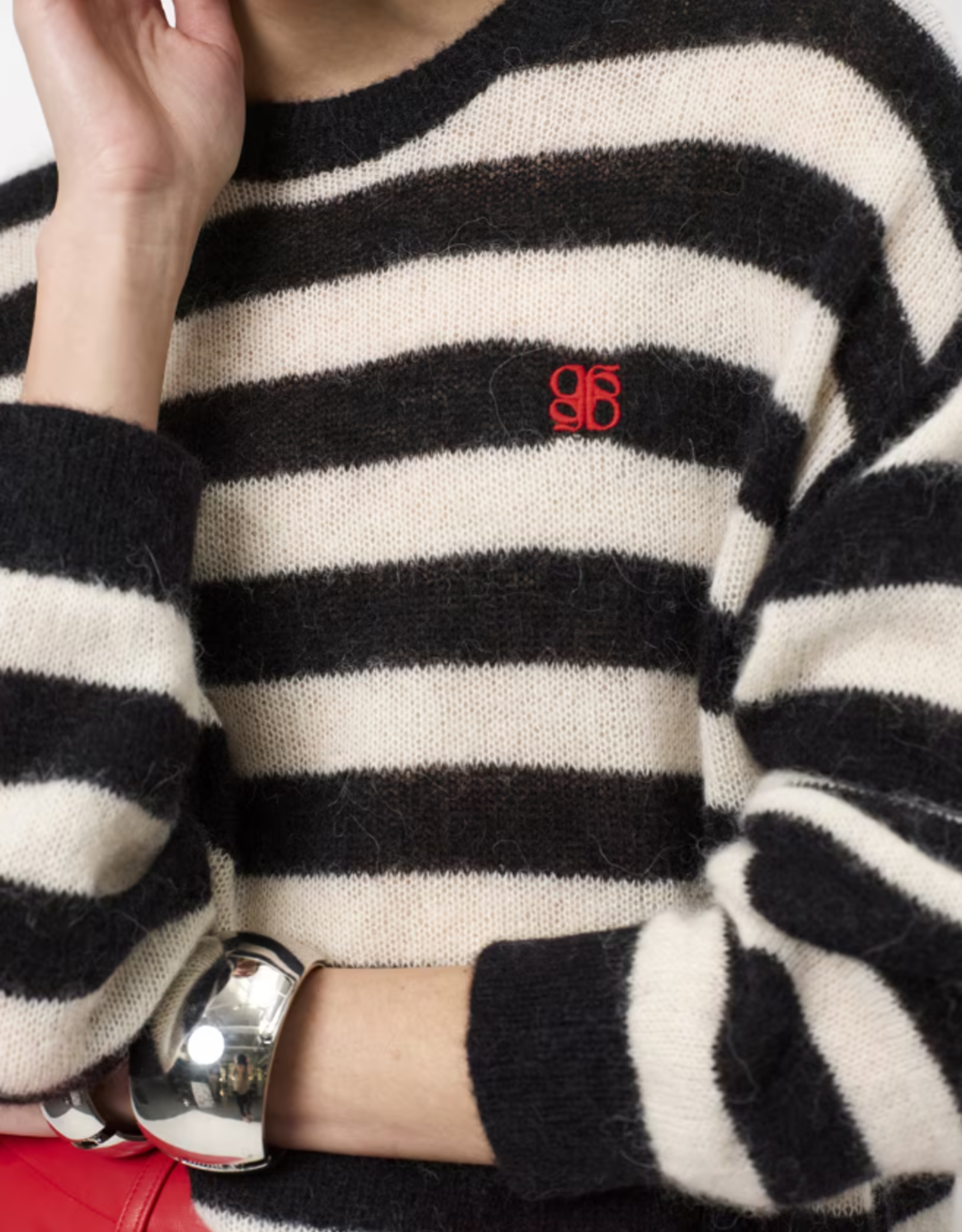 Dante 6 Ariama Stripe Sweater Black Cream