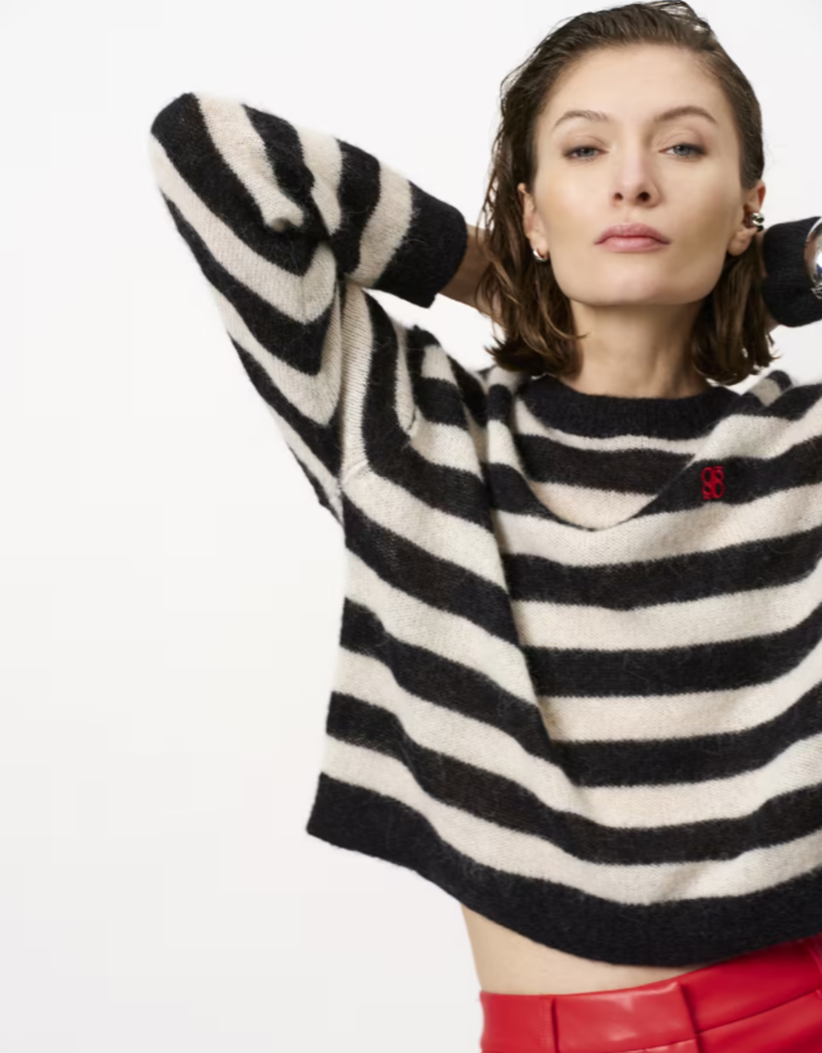 Dante 6 Ariama Stripe Sweater Black Cream