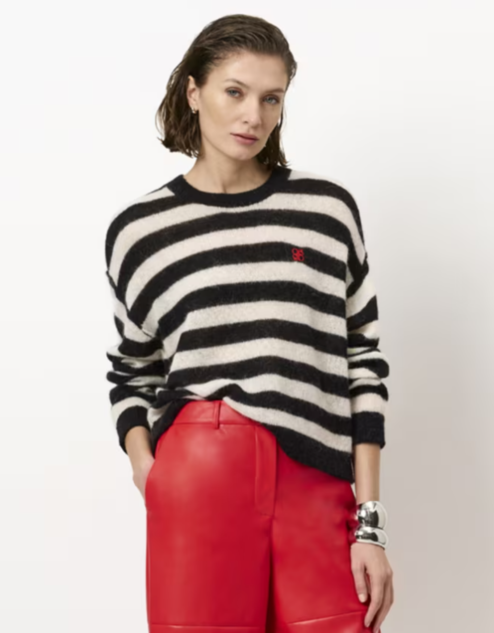 Dante 6 Ariama Stripe Sweater Black Cream