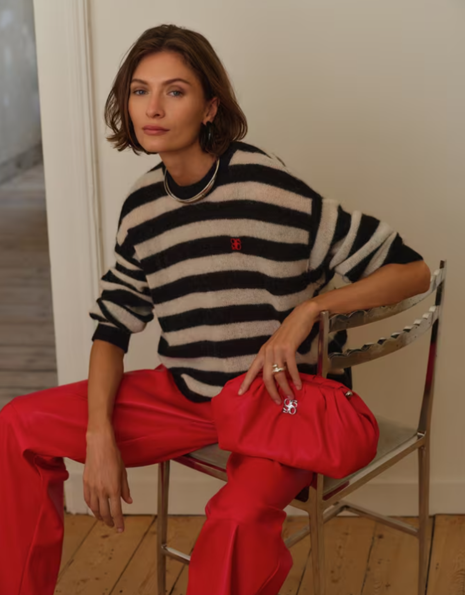 Dante 6 Ariama Stripe Sweater Black Cream