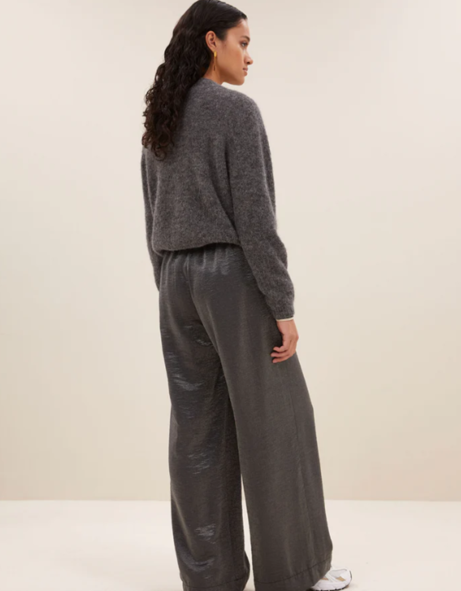 By Bar Cleo Natural Cardigan Dark Grey Melee