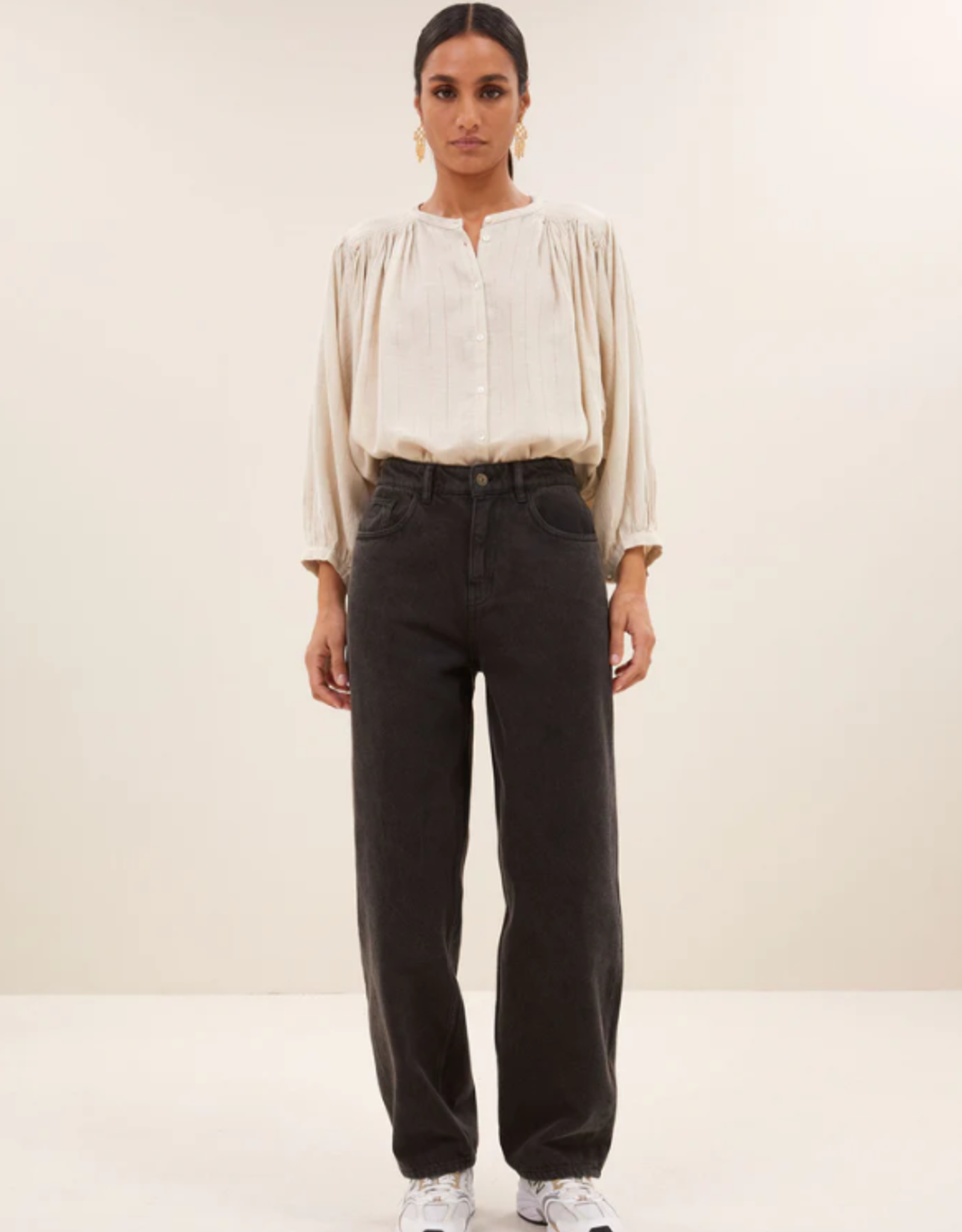 By Bar Becky Blouse Rose Lurex Stripe