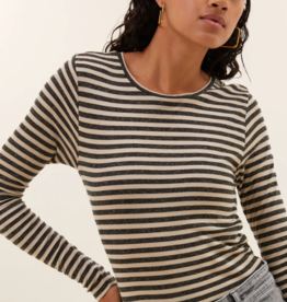 By Bar Basic LS Stripe Top Chalk