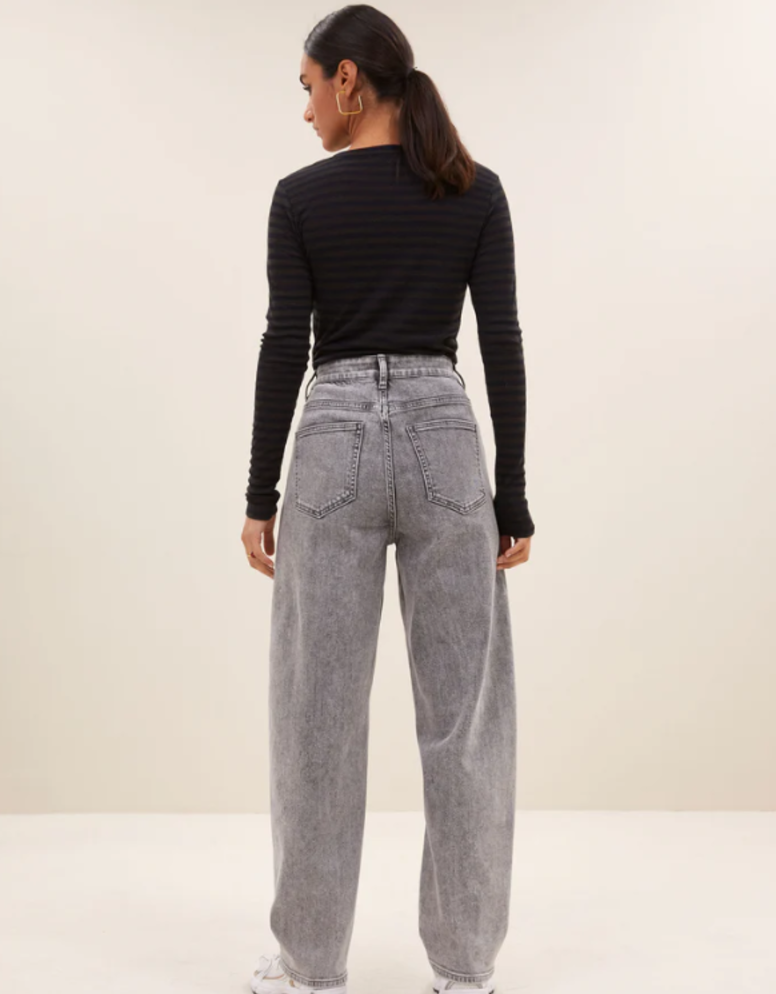 By Bar Basic LS Melange Stripe Top Midnight