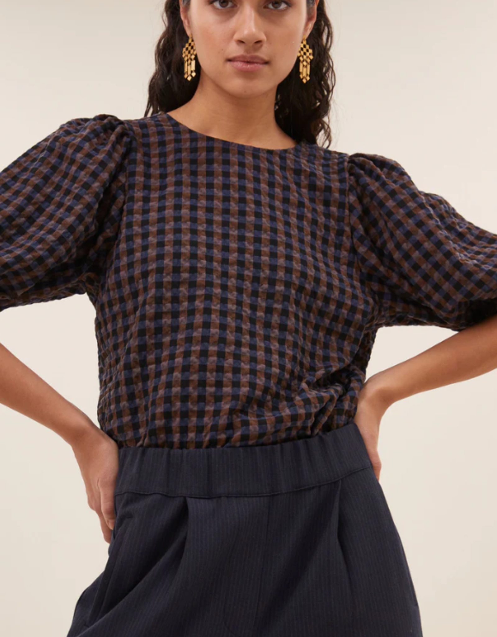 By Bar Jet Blouse Little Check