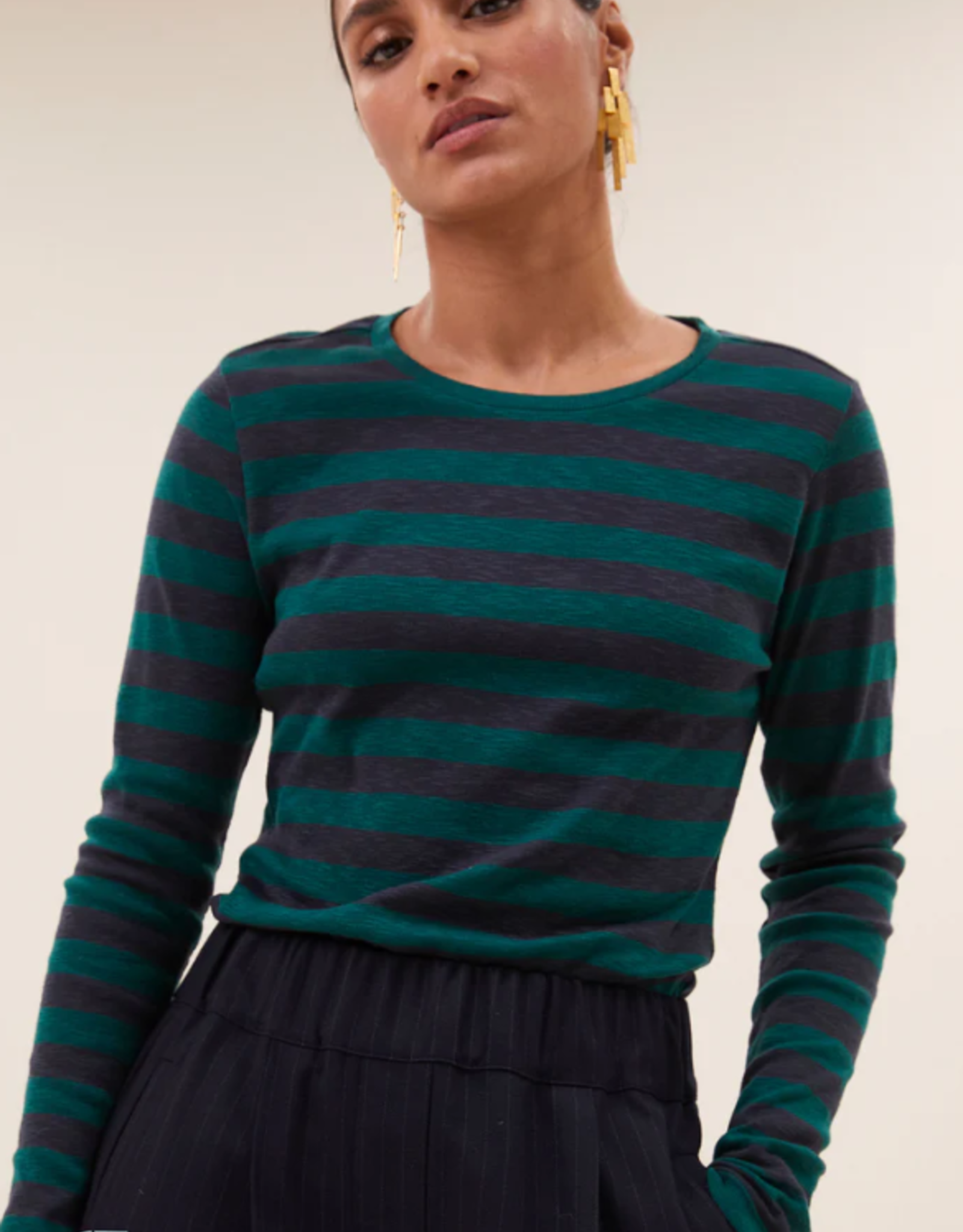 By Bar Basic LS Big Stripe Deep Green