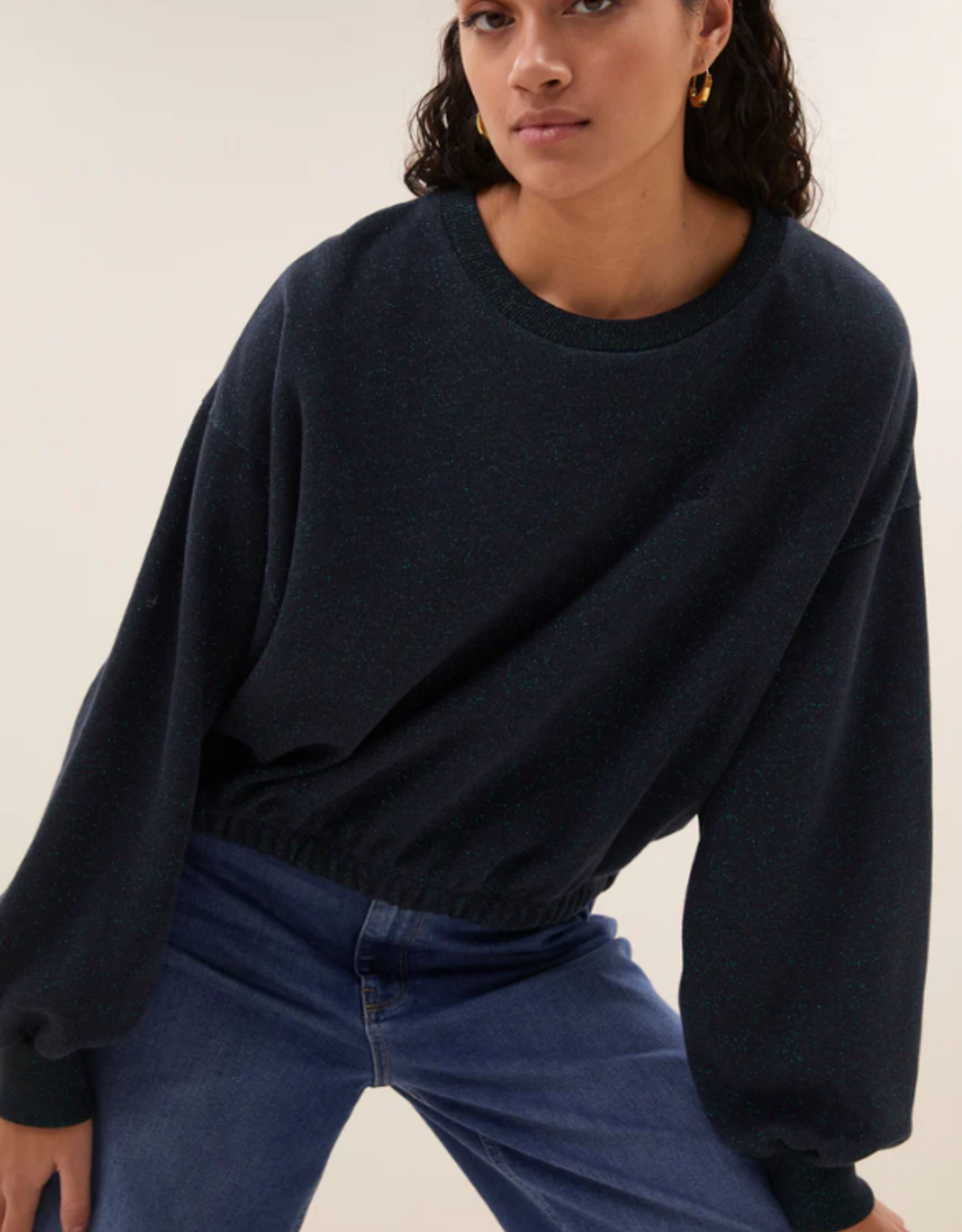 By Bar Bodil Sparkle Sweater Midnight