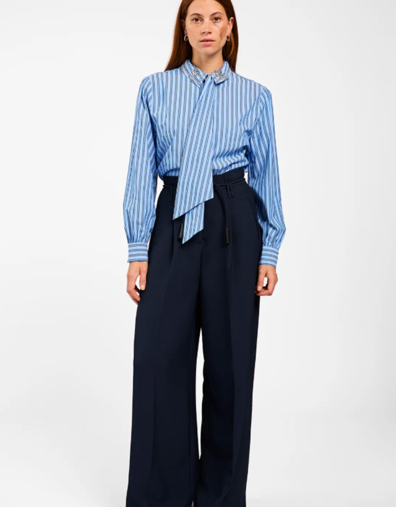 Aaiko Fenne Strass Blouse Office Blue