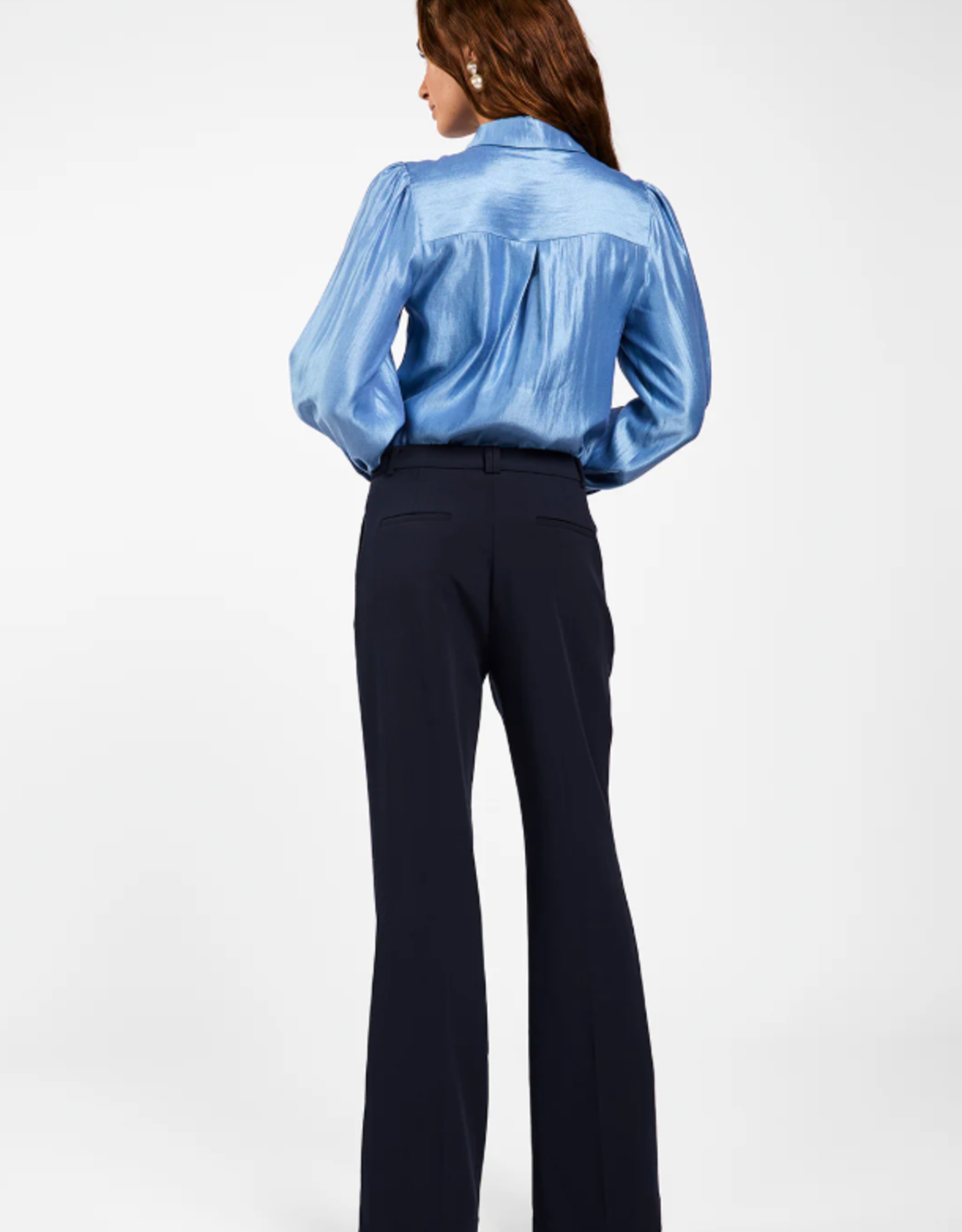 Aaiko Veronne Tie Blouse Office Blue