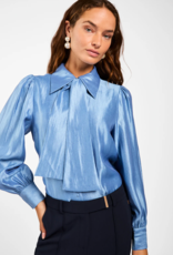 Aaiko Veronne Tie Blouse Office Blue