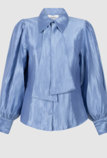 Aaiko Veronne Tie Blouse Office Blue